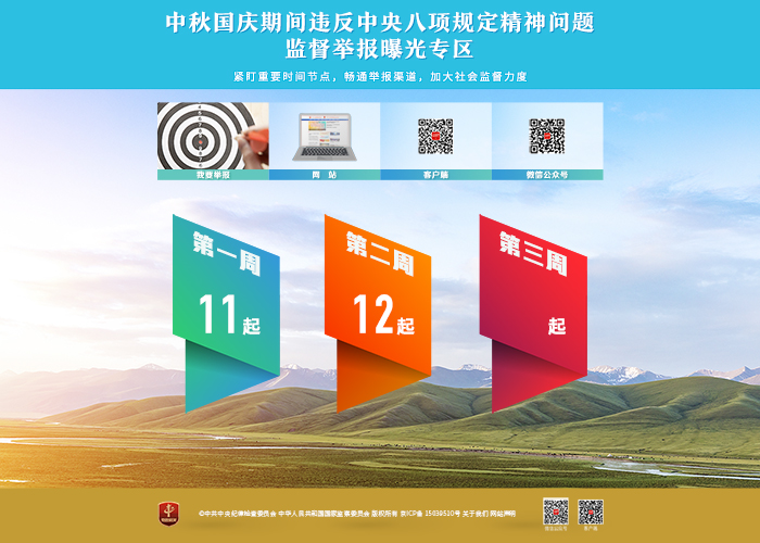 【每周通报·第二周】<br>中秋国庆期间违反中央八项规定精神问题监督举报曝光专区通报12起典型案例