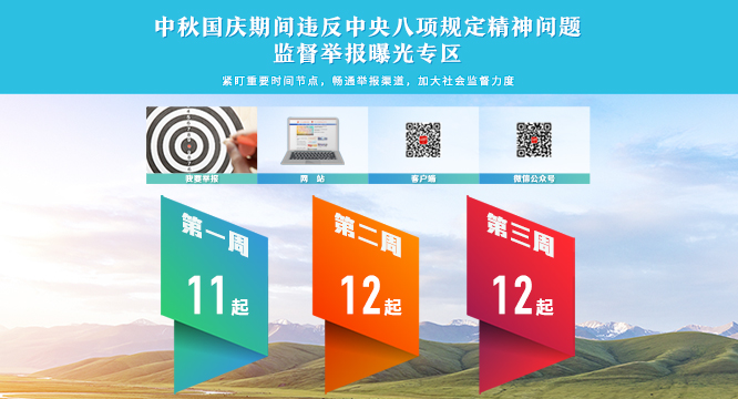 【每周通报·第三周】<br>中秋国庆期间违反中央八项规定精神问题监督举报曝光专区通报12起典型案例
