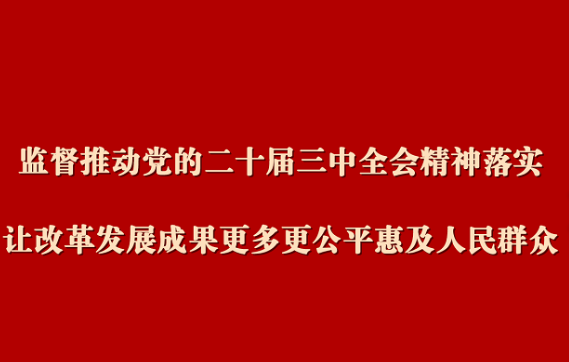 监督推动党的二十届三中全会精神落实 让改革发展成果更多更公平惠及人民群众