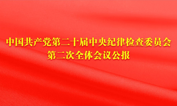 中国共产党第二十届中央纪律检查委员会第二次全体会议公报