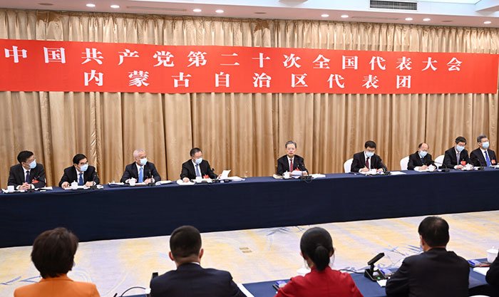 赵乐际参加党的二十大内蒙古代表团讨论